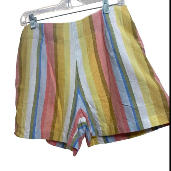 BillaBong|| Walk it off Linen high waisted shorts with stripes and pockets. - Picture 3 of 8
